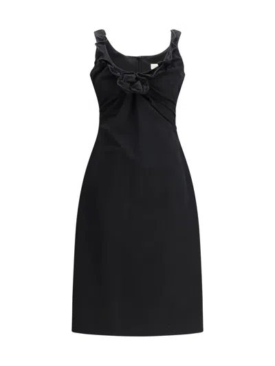 Magda Butrym Sleeveless Dress With Draped Neckline In Black In Black