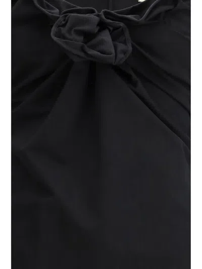 Magda Butrym Sleeveless Dress With Draped Neckline In Black In Black