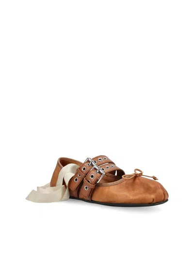 Miu Miu Low Shoes In Brown