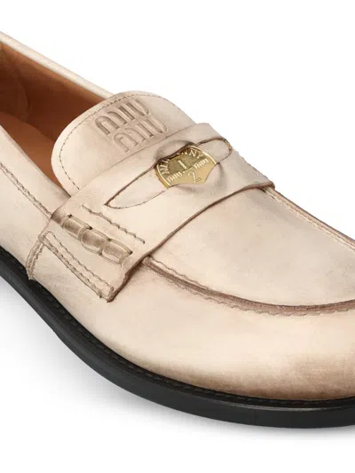 Miu Miu Low Shoes In Neutral