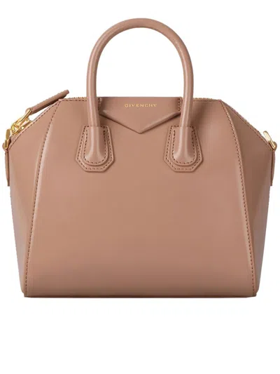 Givenchy Womens Blush Pink Gold Antigona Mini Leather Top Handle Bag In Brown