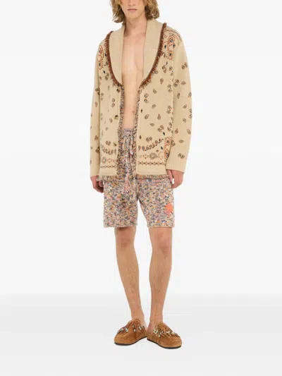 Alanui Jacquard Cardigan In Neutral