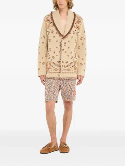 Alanui Jacquard Cardigan In Neutral