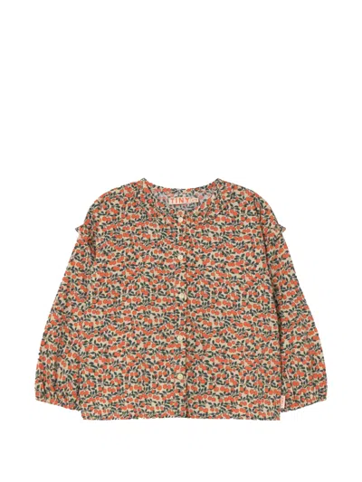 荷叶边花卉衬衫