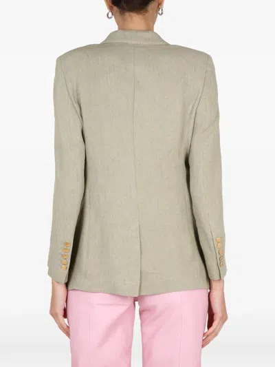Saulina Angelica Button-fastening Blazer In Green