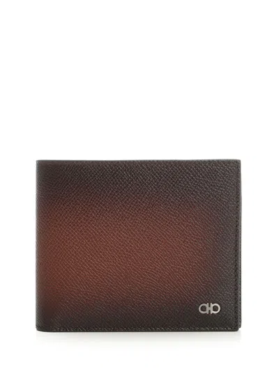 Ferragamo Leather Wallet Micro Gancio Wallets Brown In Brown