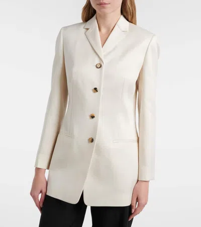 Calvin Klein Collection Adrian Wool And Silk Blazer In White