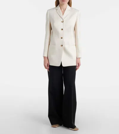 Calvin Klein Collection Adrian Wool And Silk Blazer In White