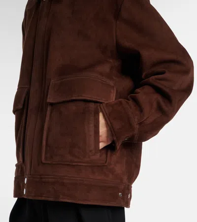 Nour Hammour Drey Suede Field Jacket In Brown