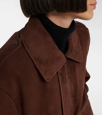 Nour Hammour Drey Suede Field Jacket In Brown