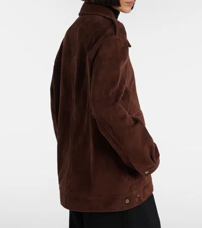 Nour Hammour Drey Suede Field Jacket In Brown