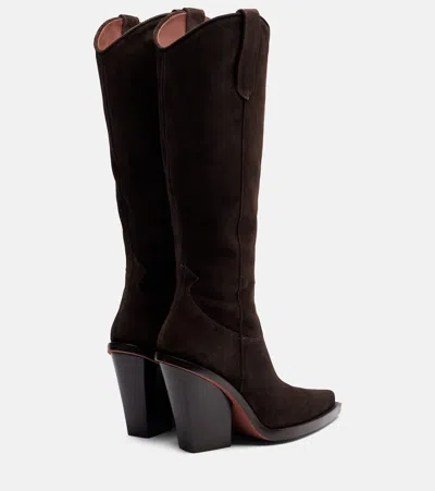 Paris Texas Vegas 100 Suede Cowboy Boots In Brown