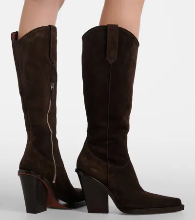 Paris Texas Vegas 100 Suede Cowboy Boots In Brown