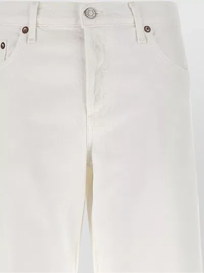 Agolde Vana Fold Wide-leg Jeans In White