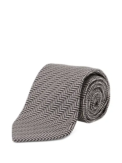 Tom Ford Herringbone Silk Tie In Multi