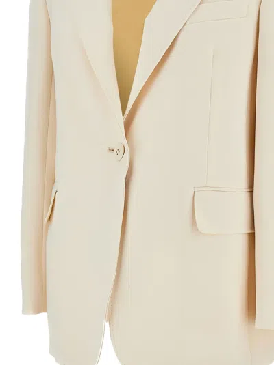 Max Mara Flap Pocket Button Jacket In Neutral