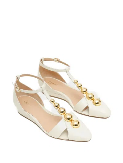 Chloé Ball Detail Sandals In White