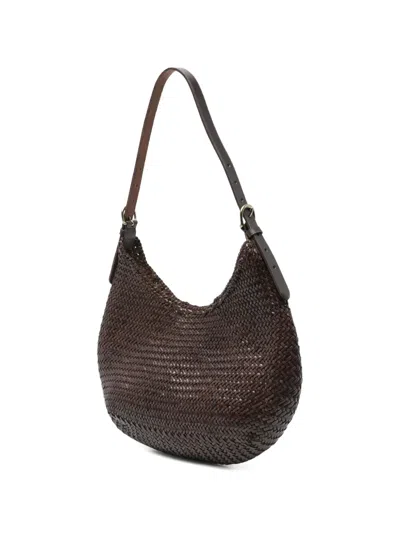 Dragon Diffusion Luna Mezza Woven Shoulder Bag In White
