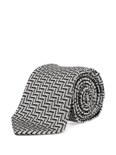 Tom Ford Silk Tie Chevron Pattern Pointed Tip In Multi