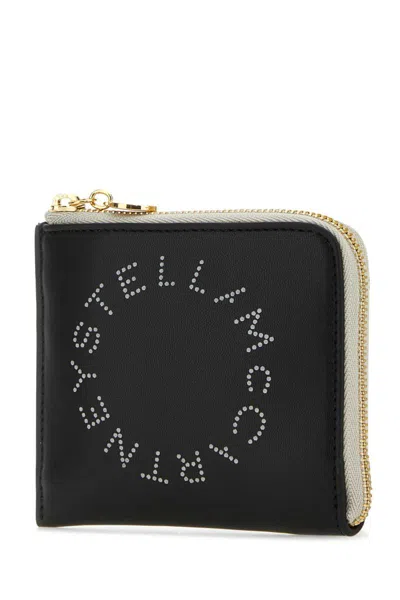 Stella Mccartney Stella Mc Cartney Two Tone Alternappa Card Holder In Black