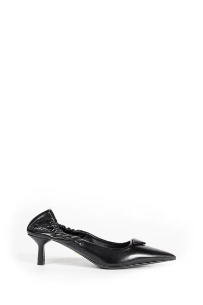 Prada Pointed Toe Kitten Heel Pumps With Ruched Detail In Multi