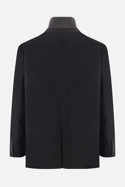 Sacai Rip Stop Zip-up Bomber Jacket In Black
