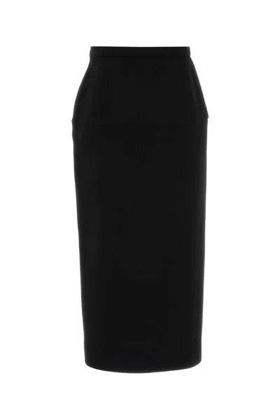 Valentino Garavani Black Wool Skirt In Black