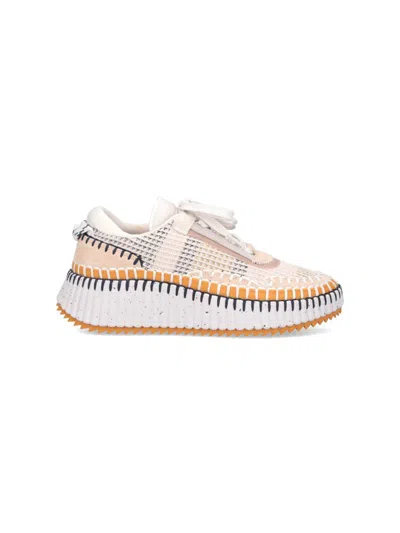 Chloé Chloe Nama Whipstitch-trim Low Top Sneaker In Multi