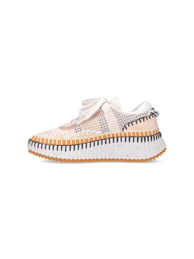 Chloé Chloe Nama Whipstitch-trim Low Top Sneaker In Multi