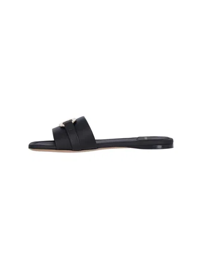 Ferragamo Rhodes Woman Sandals Black Size 6 Calfskin In Black