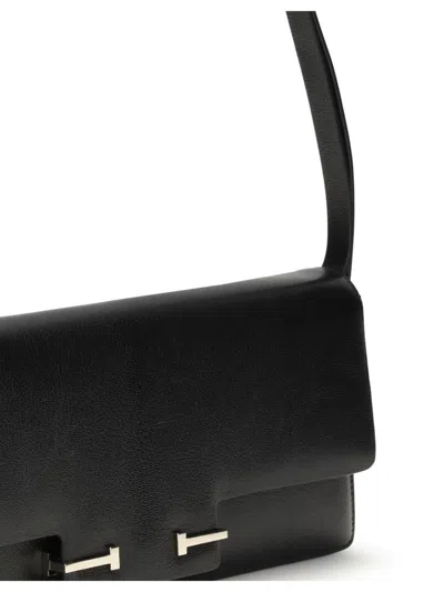 Tom Ford Supple Logo Buckled Shoulder Bag In Black