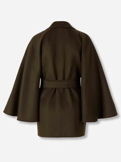Max Mara Verna Cape-sleeve Camel Hair Wrap Coat In Brown
