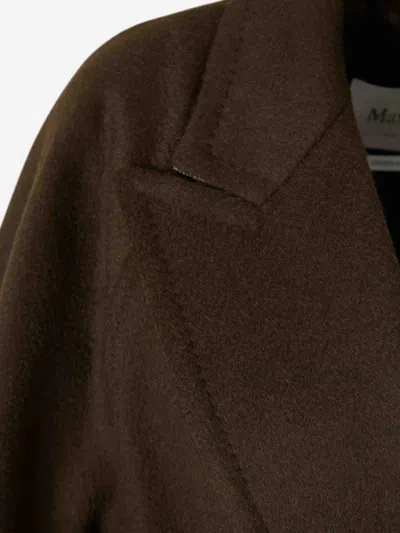 Max Mara Verna Cape-sleeve Camel Hair Wrap Coat In Brown