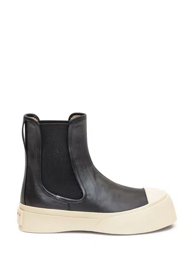 Marni Chelsea Boot Pablo In Black Leather In Black