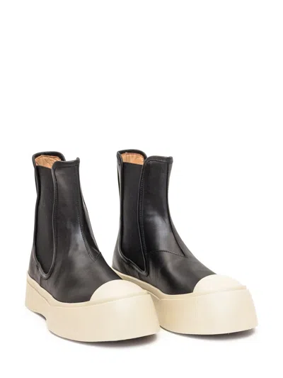 Marni Chelsea Boot Pablo In Black Leather In Black