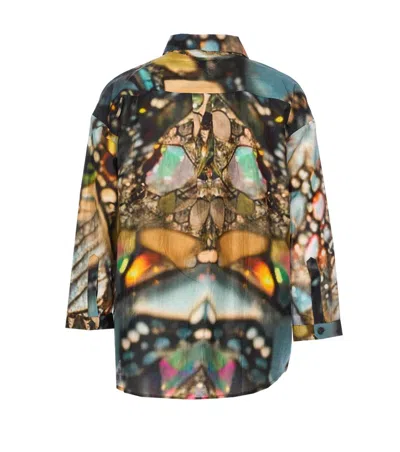 Yavi Multicolor Shirt With Frontal Buttons Closure In Blue