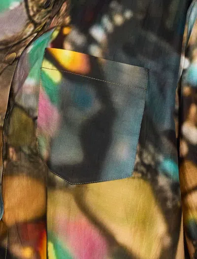 Yavi Multicolor Shirt With Frontal Buttons Closure In Blue