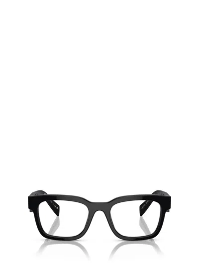 Prada Logo-print Square-frame Glasses In Black