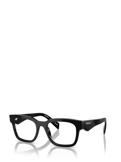 Prada Logo-print Square-frame Glasses In Black
