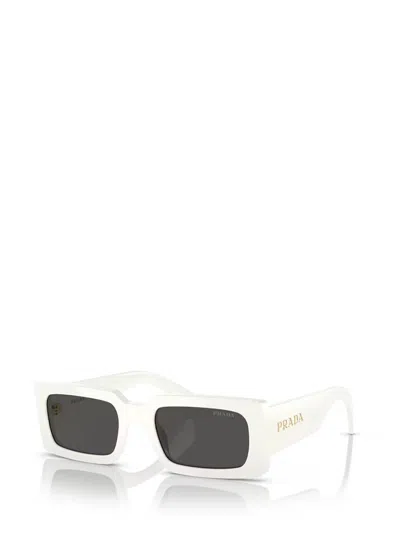 Prada Acetate Rectangular Sunglasses In White