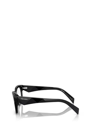 Prada Logo-print Square-frame Glasses In Black