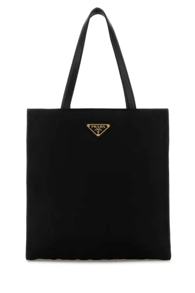 Prada Rectangular Shopping Bag Top Handles In Black