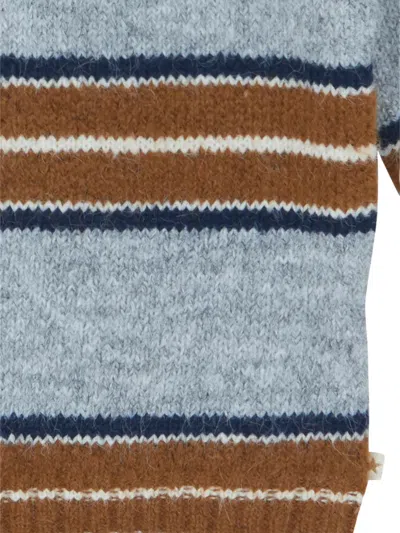 Bonton Striped Sweater In Gray