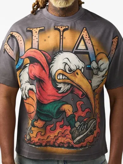 Duaa Bird Graphic T-shirt In Gray