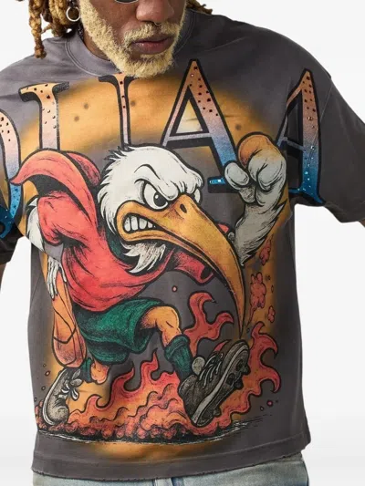 Duaa Bird Graphic T-shirt In Gray