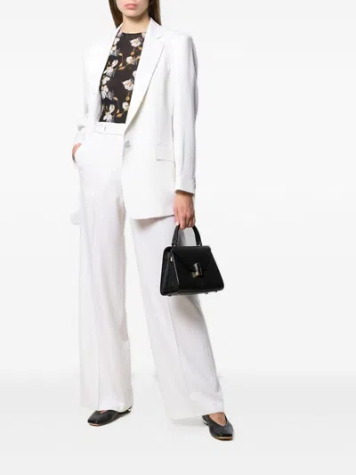 Valextra Small Leather-coated Clasp Tote Bag In Black