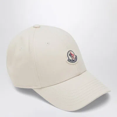 Moncler Structured Cotton Baseball Cap With Adjustable Fit In Nude