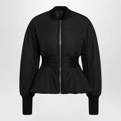 Alaïa Alaia Black Peplum Bomber Jacket In Wool Blend Women In Black