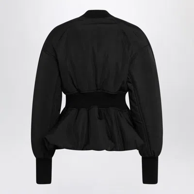 Alaïa Alaia Black Peplum Bomber Jacket In Wool Blend Women In Black