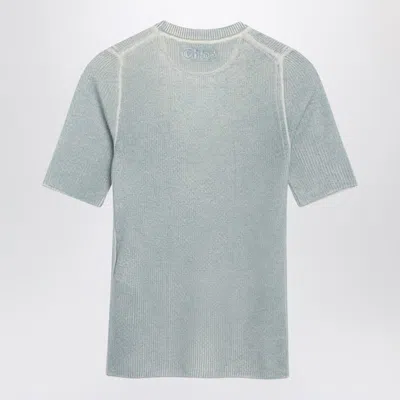 Chloé Blue-grey Wool-blend Knit Top In Animal Print